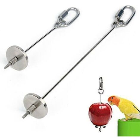 Porte-nourriture pour oiseaux, mangeoire pour oiseaux, porte-bâtons de légumes pour perroquet en acier inoxydable, jouets de recherche de nourriture, brochettes de nourriture pour oiseaux
