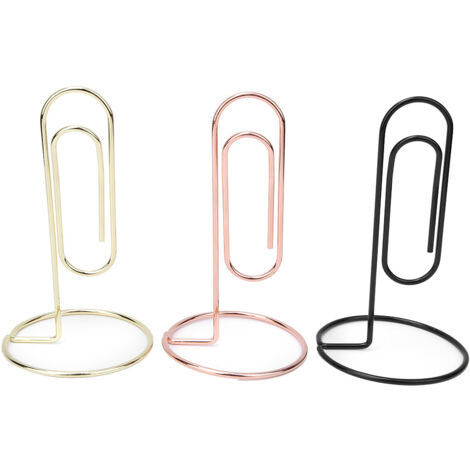 Porte-numéros de table en métal - Lot de 3 supports pour cartes de visite et mémo - Organisateur de bureau