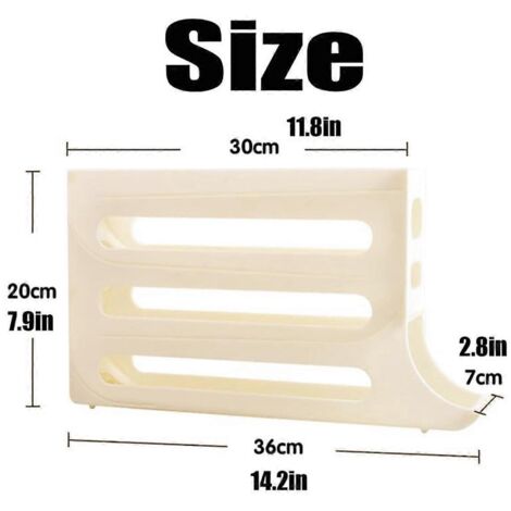 Porte-œufs à 4 niveaux pour réfrigérateur, couleur crème.