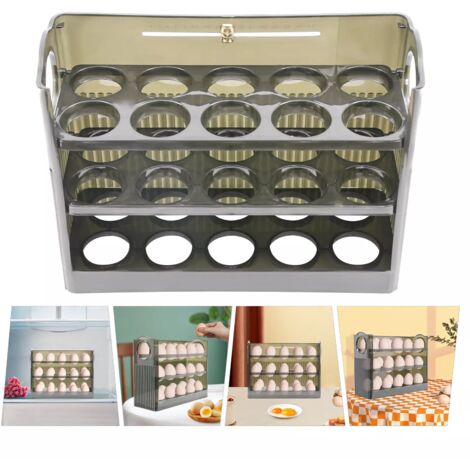 Porte-oeufs boîte plateau cuisine rangement organisateur oeufs réfrigérateur conteneur PP, Vert