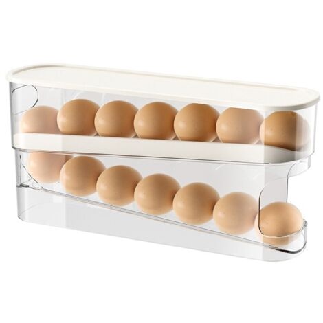 Porte-œufs double, pliable, boîte allant au réfrigérateur, plastique de qualité alimentaire