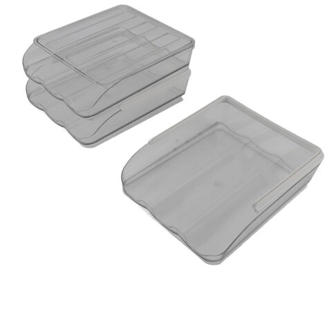 Porte-œufs pour réfrigérateur 3 étages transparent inclinable grand capacité démontable rangement œufs distributeur