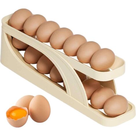 Porte-oeufs Réfrigérateur 2 Niveaux - 15 Oeufs - HIPS - Rangement Automatique - Cuisine