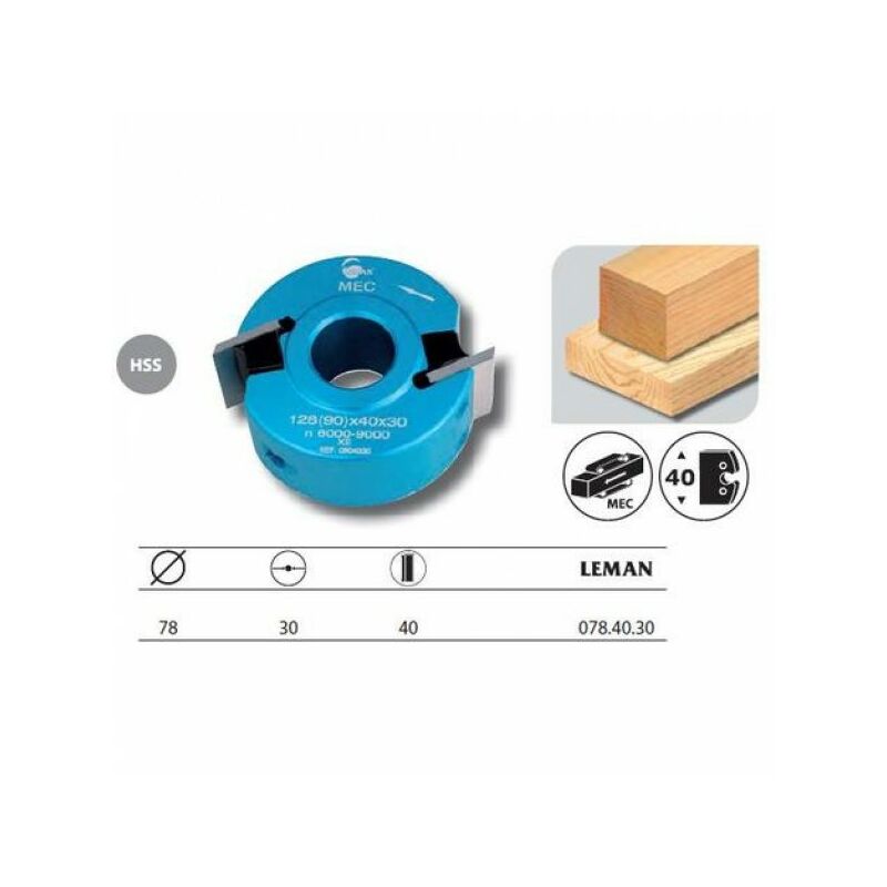 Leman - porte outils 40mm à profiler toupie arbre 30mm