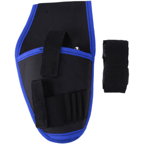 Porte-outil de ceinture pour perceuse électrique 12V, étui multifonction en polyester avec lanière ajustable TZ‑191 Bord bleu