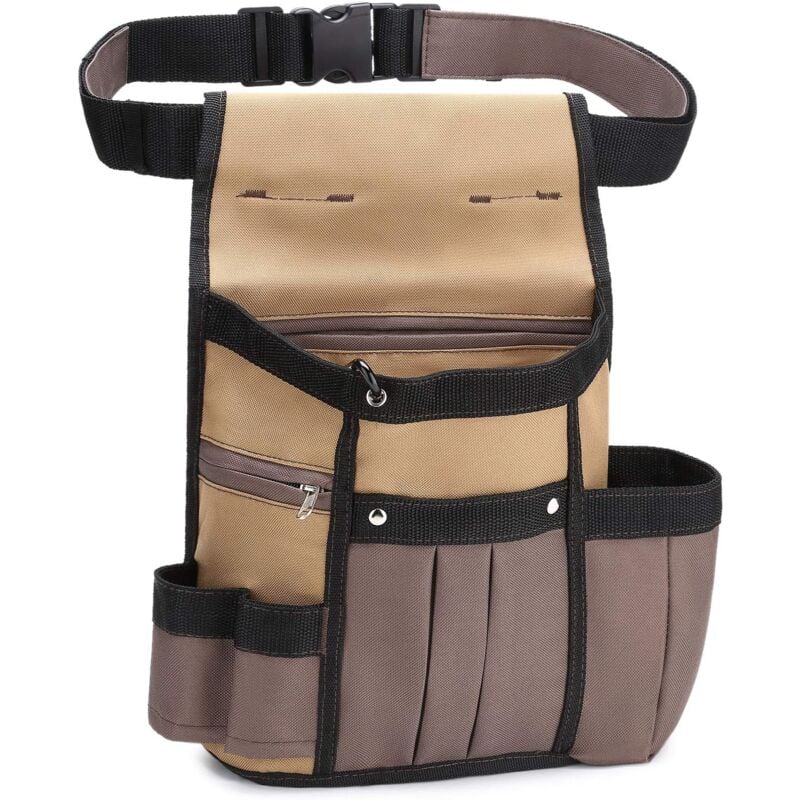 Fitags - Porte-outil de Ceinture Réglable Sac à Outils en Toile pour Bricoleurs , Kaki (sans outils)