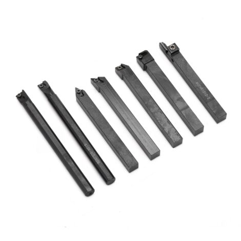 Porte-outil de tournage à tige de 10 mm, barre d'alésage avec plaquettes en carbure (lot de 7)