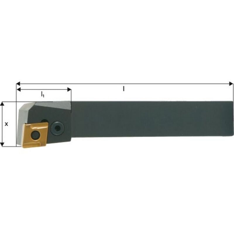 FP - Porte-outil iso 95° pclnr/l, Désignation : pclnr 2020 K12, Queue vierkant 20 x 20 mm, Dimensions l 125 mm, Dimensions l1 : 28 mm