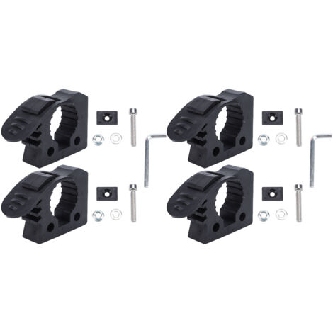 Porte-outil pour fourche de chariot de toiture - Kit de montage à déclenchement rapide en aluminium universel pour véhicules - 4 pièces noir