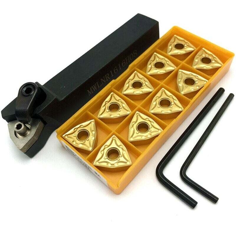 Image of Porte Outil Tour WNMG080404 avec 10 Inserts Carbure et Clé de Serrage