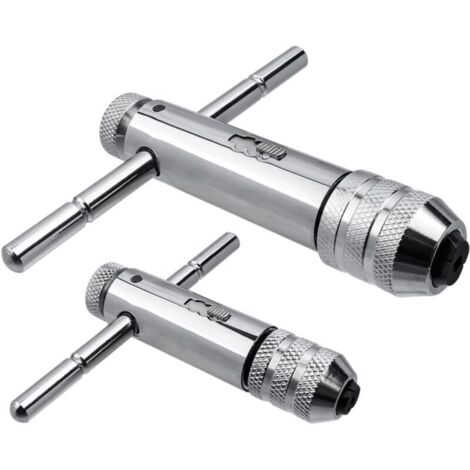 Porte-outils 2 Pièces avec Poignée Coulissante et Clic Réversible pour Tarauds M3-M12
