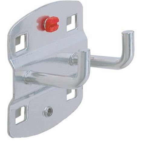 Porte-outils Ø 6 mm Profondeur 50 mm double avec extrémité du crochet vertica Adapté à panneaux perforés 5St./Btl.