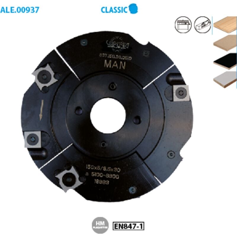 Leman - Porte-outils à rainer - fraise extensible 8/15,5 diam. 150 - 937.150.30.0815