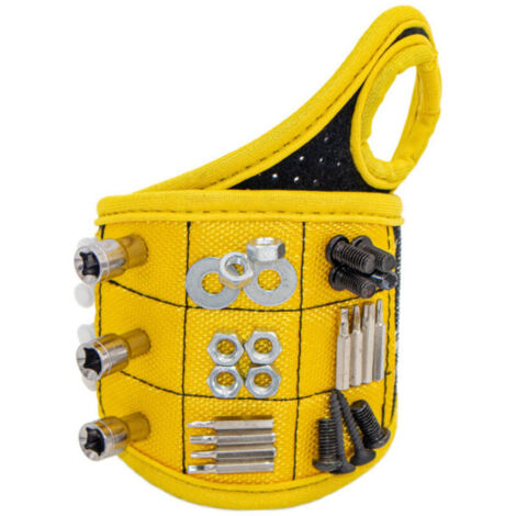 Porte-outils de bracelet magnétique 9 aimants à vis à vissez de la bande de foret ongle gadget électricien, autres consommables et accessoires pour père, petit ami, bricoleur, électricien，4610cm