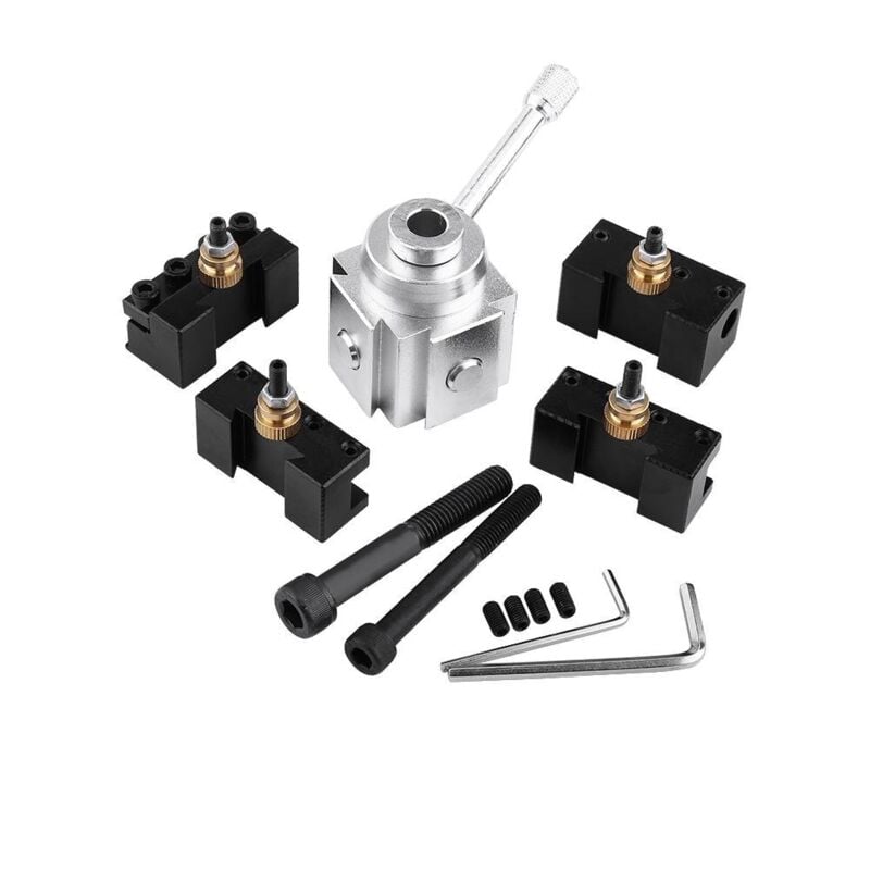 Porte-Outils en Alliage d'aluminium - Support à Changement Rapide pour de Nombreux Types de Mini Tours pour Tourner, Plancher, Couper, moleter,
