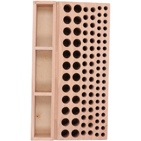 Porte-outils en cuir avec support bois, 3 grilles 98 trous, rangement atelier, cadeau pour travail du cuir.