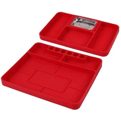 Porte-outils magnétique flexible, facile à entretenir pour garage, atelier et réparation. Organisateur pratique pour vis, clés et pièces métalliques.