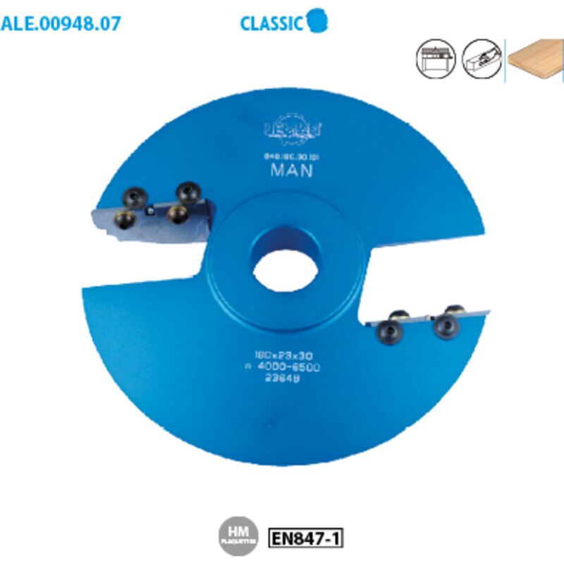 Classic ø 180 portautensili multiprofilo a tavola piana Alesaggio 30 Altezza 23 mm