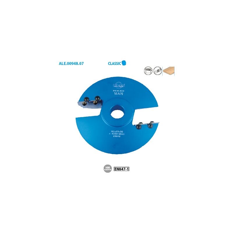 Leman - Porte-outils plate-bande multi-profils Classic ø 180 Alésage 30 Haut. 23mm