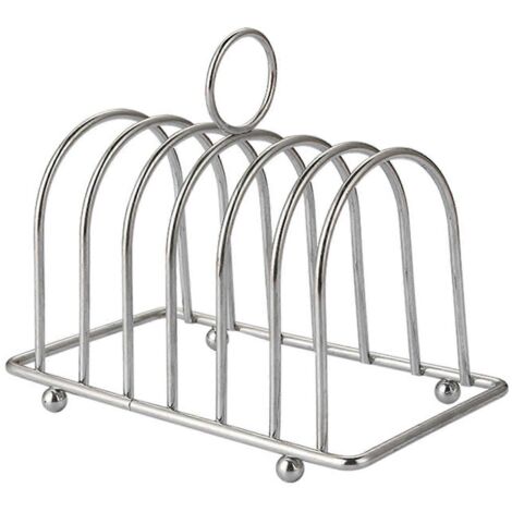 Porte-pain indéformable avec poignée de transport, pieds à billes antidérapants, acier inoxydable antirouille, 6 emplacements pour toasts, accessoire de boulangerie QingHai