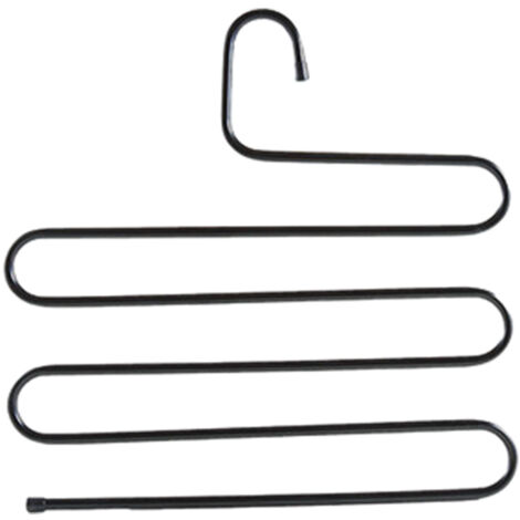 Porte-pantalons multifonctionnel, 5 niveaux antidérapants en forme de S, capacité de charge de 20 kg, gain de place dans la penderie, noir.