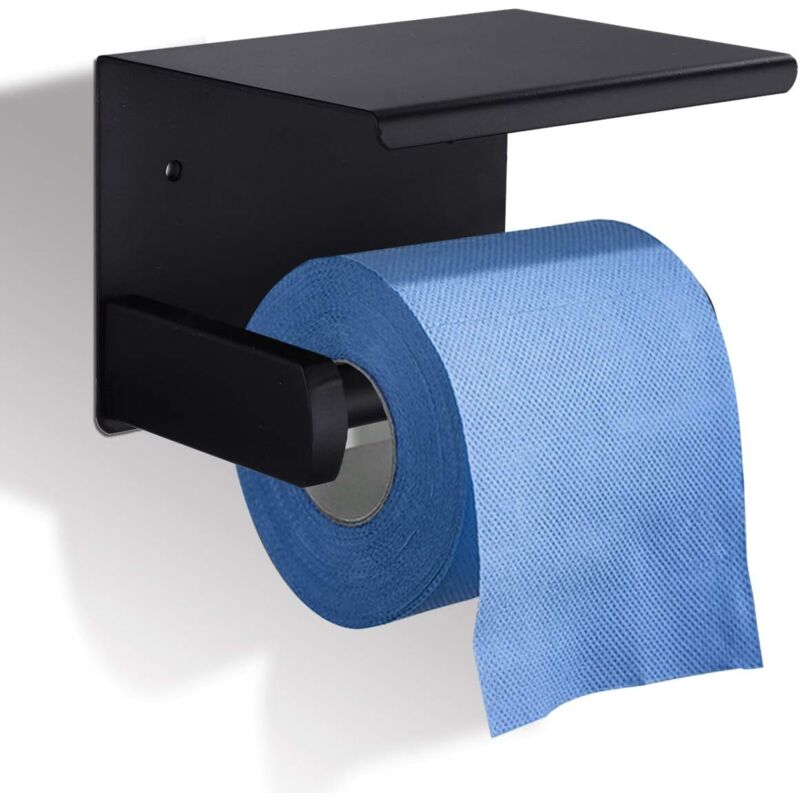 Porte-papier en acier inoxydable, avec couvercle sur le dessus, porte-serviettes en papier à double usage avec trous et sans trous, avec vis à colle,