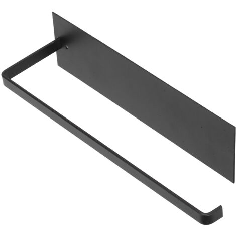 Porte-papier essuie-tout noir mat, adhésif sous meuble, pour salle de bain et cuisine, sans perçage, gain de place