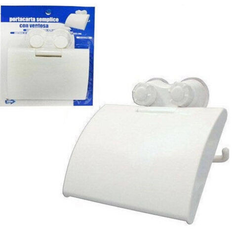 Porte-papier Hygiénique Accessoire De Salle De Bain Avec Ventouse Blanc