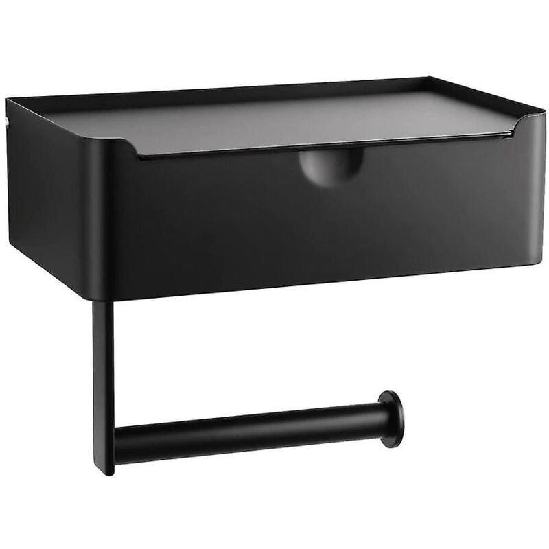 Porte-papier hygiénique avec distributeur de lingettes jetables et étagère pour téléphone, porte-papier hygiénique mural