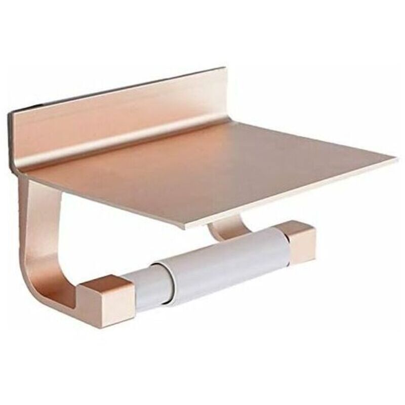 Porte-Papier Hygiénique avec Plateau à Papier Hygiénique - Or Rose