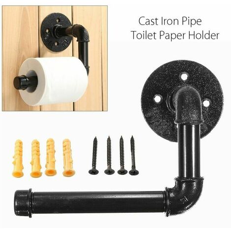 ARNAULT Porte-papier hygiénique mural rustique industriel pince à tuyau en fer Sasicare support à pince pour tuyau en fer