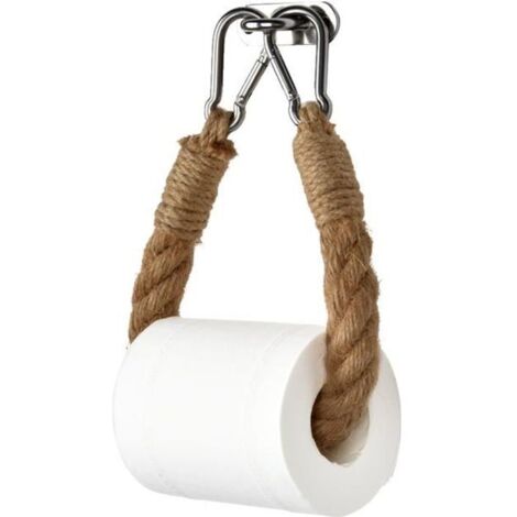 Porte-papier hygiénique - Non spécifié - 60 cm - Corde naturelle - Acier inoxydable - Mural