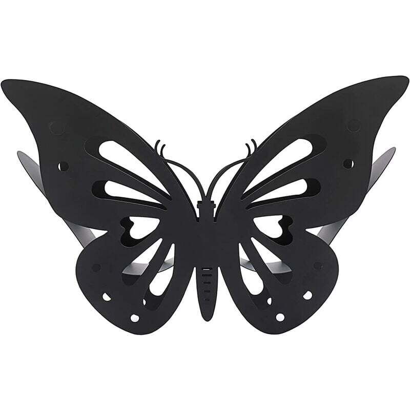Porte-papier hygiénique Porte-papier en métal Papillon Organisateur de papier de salle de bain (Noir)