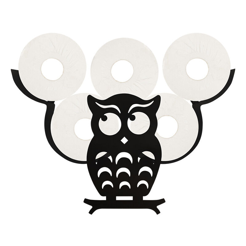 Porte-Papier Hygienique ,Porte-rouleau de papier toilette de rechange,7 Rouleaux Muraux,Décoration murale(Modele Hibou)