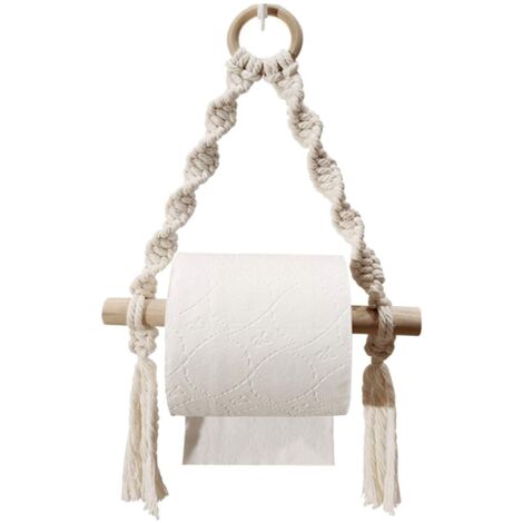 Porte-Papier hygiénique, Porte-Rouleau de Papier Toilette en macramé tissé pour Salle de Bain de Toilette, Ports Suspendus de Salle de Bain à la Main