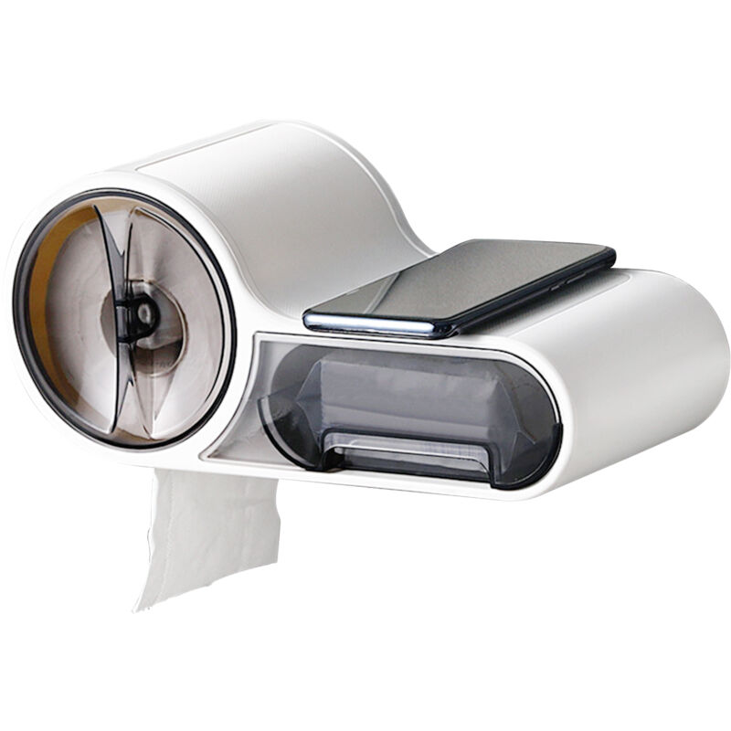 Lifcausal - Porte-papier hygiénique pour salle de bain avec étagère Distributeur d'essuie-tout Porte-essuie-tout mural Distributeur de rouleaux de