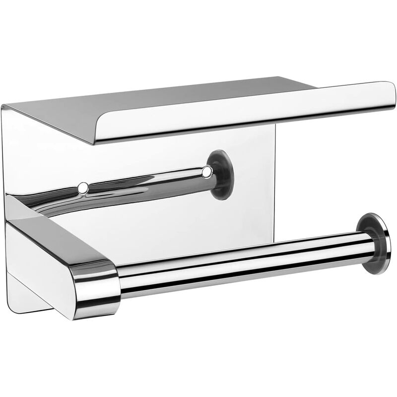 Dazzler - Porte-papier hygiénique collant, support mural, support de papier toilette SUS304, distributeur de rouleaux de papier de soie géant (chrome