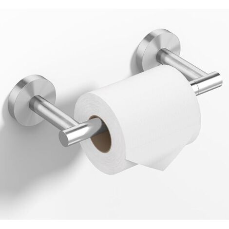 Porte Papier Toilette Acier Brossé, Pivotement à Double Poteau Porte-Rouleau de Papier Toilette pour Salle de Bain, Acier Inoxydable Support Papier Toilette Mural, Accessoires WC