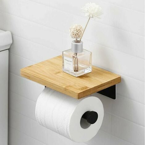 Woodluv Porte-rouleau de papier toilette en bambou – Idéal pour la salle de  bain ou les toilettes : : Bricolage