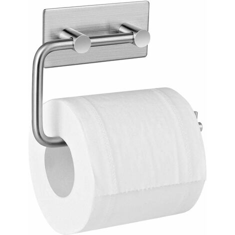 Porte Papier Toilette Adhesif,Acier INOX Brossé,Porte Rouleau Papier Toilette sans Percage