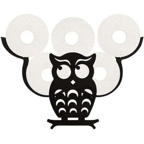 Porte-papier toilette animal, porte-serviettes en papier autoportant, noir, hibou