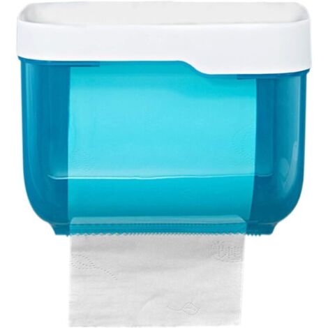 Porte Papier Toilette Auto-adhésif, derouleur papier toilette mural étanche, distributeur papier toilette sans Perçage (Bleu)-Fei Yu