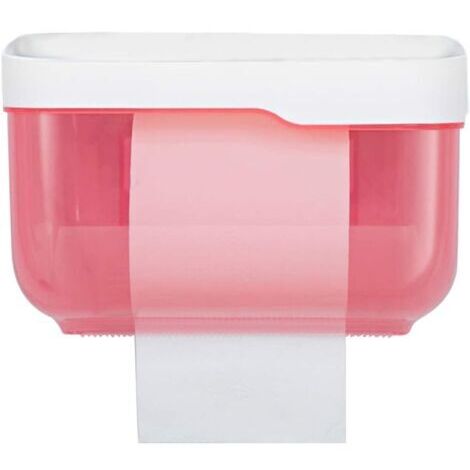 Porte Papier Toilette Auto-adhésif, derouleur papier toilette mural étanche, distributeur papier toilette sans Perçage (Tuba Rose)-