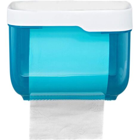 Porte Papier Toilette Auto-adhésif,derouleur papier toilette mural étanche ,distributeur papier toilette sans Perage (Bleu)