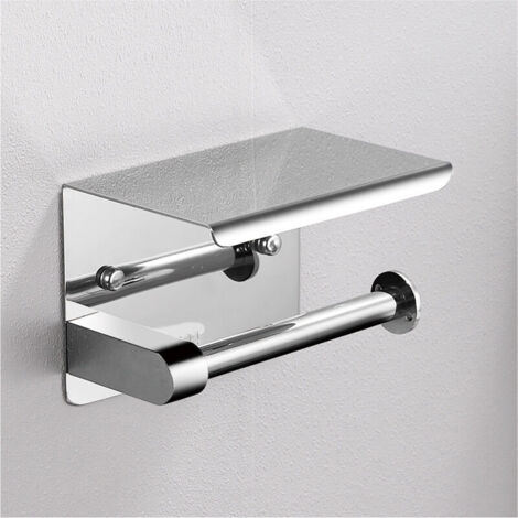 Porte papier toilette avec étagère support papier toilette mural miroir distributeur de papier hygiénique en acier inoxydable pour salle de bain et toilettes