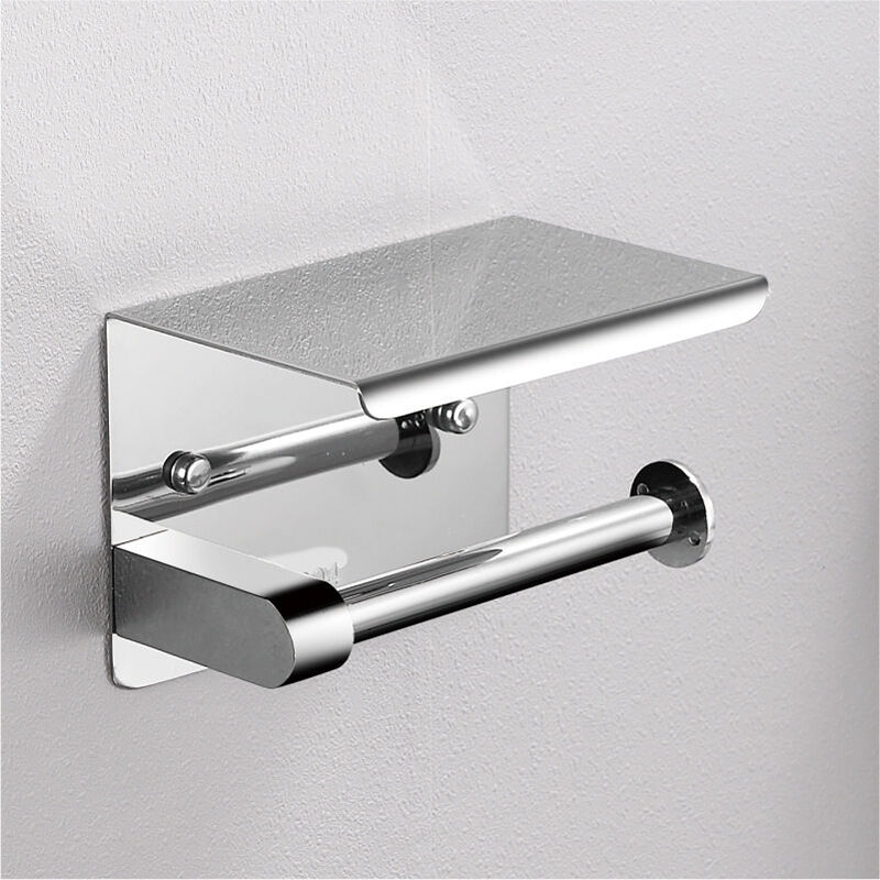 Porte papier toilette avec étagère support papier toilette mural miroir distributeur de papier hygiénique en acier inoxydable pour salle de bain et