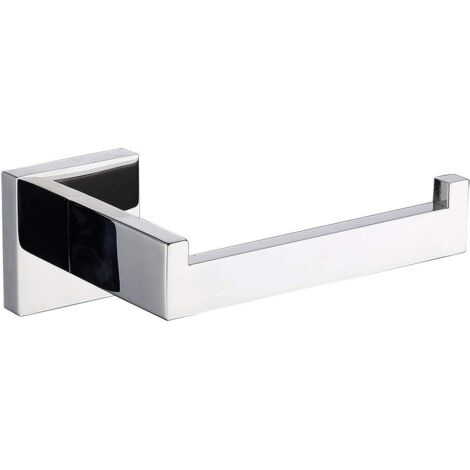 Porte-papier toilette chromé poli, en acier inoxydable SUS304, porte-papier toilette carré semi-ouvert moderne de 5 pouces pour salle de bain, distributeur de rouleau de papier antirouille mural, conv