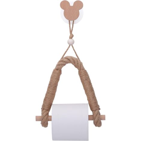 Porte Papier Toilette , Derouleur Papier Toilette , Support Papier WC , Porte-Papier Salle de Bain Support de Rouleau de Serviette Toilette Corde , Solide et Robuste (Mickey Head)-Fei Yu