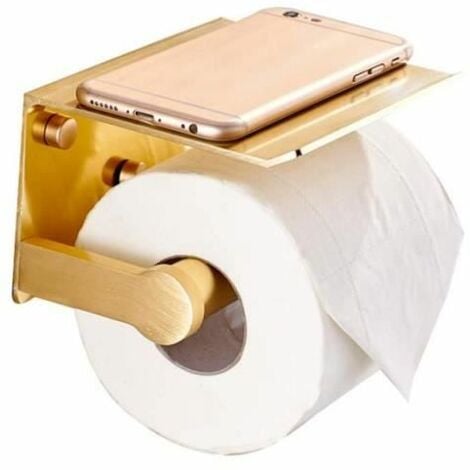 Porte papier toilette doré 13x11.5x8cm économiser de l'espace