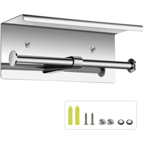 Porte-papier toilette double rouleau mural en acier inoxydable SUS 304